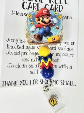 Hand Crafted Mario Badge Reel